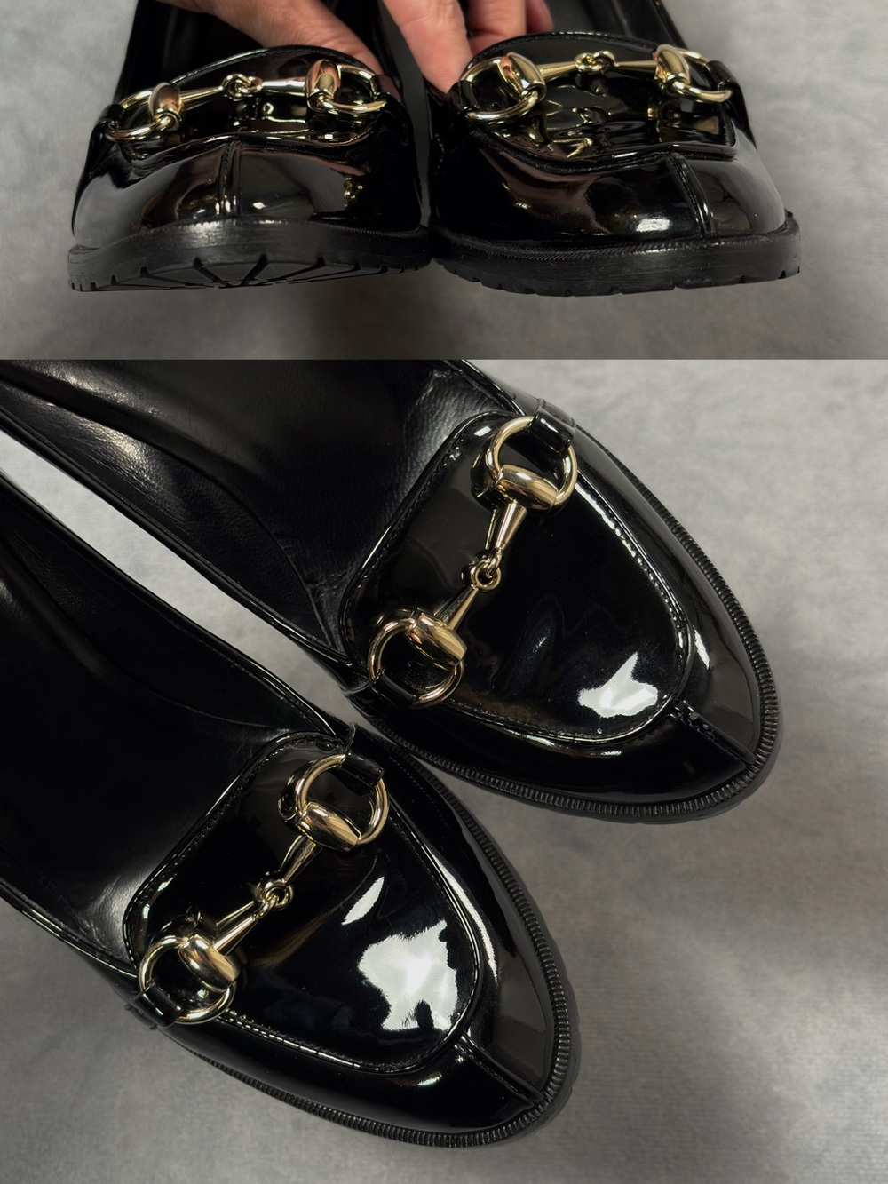 RARE GUCCI Horsebit Black Patent Leather Luxury Y2K Heel Loafer Pumps RRP1800$+ - Picture 7 of 12